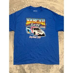 NASCAR T-Shirt Mens XL Blue Daytona 500 Graphic Short Sleeve Cotton